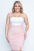 Plus Size Spaghetti Strap Suspender Midi Dress with Thigh Slit in Pink (ZA3663) - Wholesale Fashion Couture 