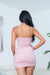 Spaghetti Strap Rib Knit Bodycon Mini Dress with Strappy Tie Sides (MD40412) - Wholesale Fashion Couture 