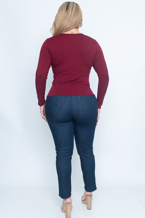 ‘Unleash the Dragon’ Plus Size Round Neck Long Sleeve Graphic Tee (ZA3572) - Wholesale Fashion Couture 