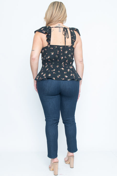 Plus Size Sleeveless Floral Printed Top* (ZB10421F) - Wholesale Fashion Couture 