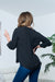 Opaque Chiffon Draped 3/4 Sleeve Surplice V Neck Wrap Hem Top (T11648-003) - Wholesale Fashion Couture 