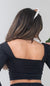 Off Shoulder Plunge V Neck Long Bell Sleeve Crop Top (VT4577) - Wholesale Fashion Couture 