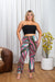 'Key to Miami' Plus Size Multi Color Vibrant Ray Striped Straight Flare Leg Pants in Purple & Teal (ZA4089A-PANTS) - Wholesale Fashion Couture 