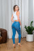 'Slim & Trim' High Waist Denim Skinny Jeans with Cargo Pockets (888) - Wholesale Fashion Couture 