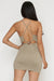 Spaguetti Strap Criss Cross Open Back Ribbed Bodycon Mini Dress (DZ19F022) - Wholesale Fashion Couture 
