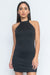 Sleeveless Halter Mini Dress In Black* (DBSU-ND18) - Wholesale Fashion Couture 