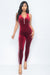 Sleeveless Velour Jumpsuit Front Zipper White Line on the Sides*  (P3743) - Wholesale Fashion Couture 