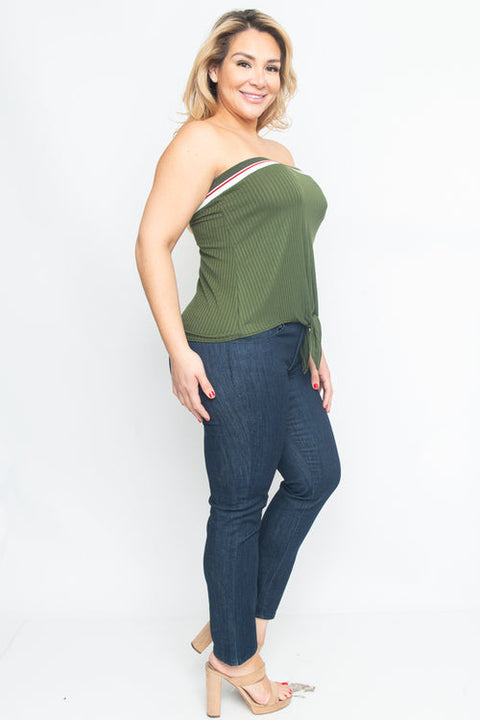 Off Shoulder Plus Size Top (T50202RPL) Green / ( 1XL,2XL,3XL- 2,2,2)