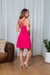 Double Strap Crossed Back Mini Dress W/Front Pads in Fichsia* (155989) - Wholesale Fashion Couture 
