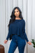 3/4 Sleeve Oversized Round Neck Crop Top (SBD2244) - Wholesale Fashion Couture 