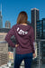 "LOVE" Soft Zip Front Hooded  Sweatshirt With White Contrast Stripes on Sleeves (J113) - Wholesale Fashion Couture 