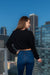 Soft Pull Over Round Neck Crop Sweater W/ Elastic on Waist (10094T4) - Wholesale Fashion Couture 