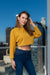 High Neck 3/4 Sleeve Thick Dolman Crop Top (146267) - Wholesale Fashion Couture 