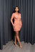 Button Down Long Sleeve Ruched Mini Dress With Spread Collar In Coral (950376-MI145) - Wholesale Fashion Couture 