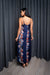 Satin Spag. Strap Floral Print Maxi Dress  W/ Adjustable Straps (141674) - Wholesale Fashion Couture 