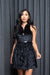 Velour Button Down Sleeveless Mini Dress W/Black Dress (128115) - Wholesale Fashion Couture 