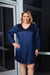 Plus Size Satin V-Neck 3/4 Sleeve Midi Dress W/Front Lining and zipper Back (197661) - Wholesale Fashion Couture 