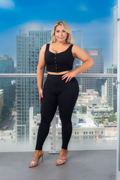 Plus Size Tummy Control Wide Waistband One Size Yoga Pants Active Legging (SLYX) - Wholesale Fashion Couture 