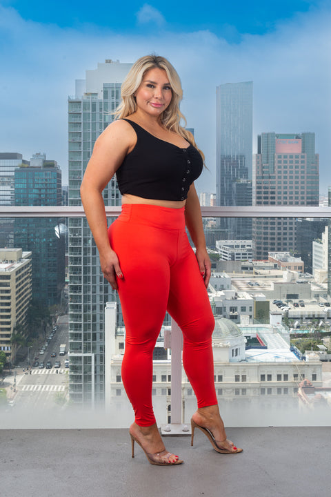 Plus Size Tummy Control Wide Waistband One Size Yoga Pants Active Legging (SLYX) - Wholesale Fashion Couture 