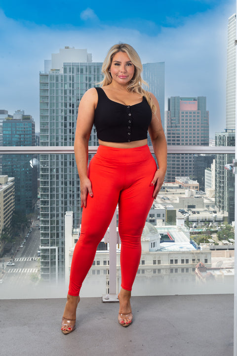 Plus Size Tummy Control Wide Waistband One Size Yoga Pants Active Legging (SLYX) - Wholesale Fashion Couture 