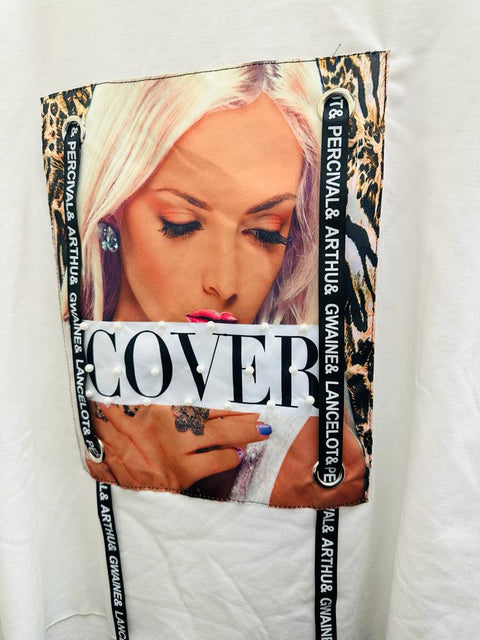 ‘Cover Girl’ Graphic Tee Sweatshirt with Ribbon Detail* (AT-6081 Cut#3002) - Wholesale Fashion Couture 