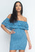 Lace Mini Dress Can be wear off the Shoulders / Full Linen (MD2411) - Wholesale Fashion Couture 