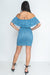 Lace Mini Dress Can be wear off the Shoulders / Full Linen (MD2411) - Wholesale Fashion Couture 