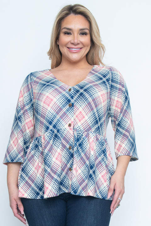 Short Sleeve Top Plus Size Top (WKJ6234) - Wholesale Fashion Couture 