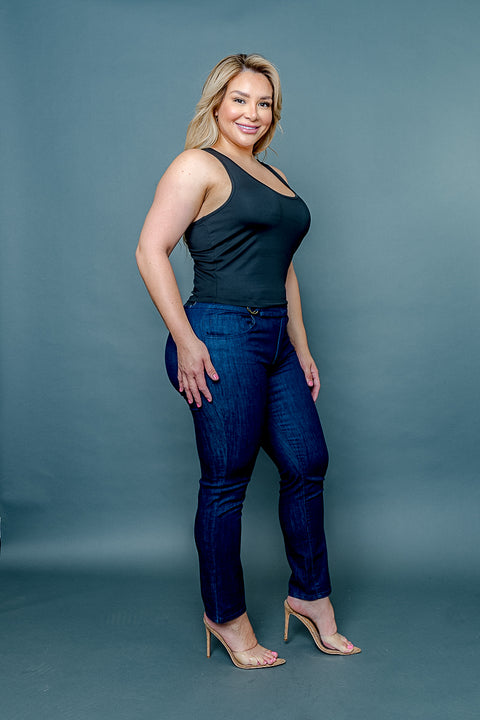 Plus Size Silky Fitted Scoop Neck Racer Back Tank Top (ZB11448) - Wholesale Fashion Couture 