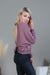 Long Sleeve Waffle Knit Crop Top Sweater with Open Criss Cross Draped Back in Dusty Mauve (T1004) - Wholesale Fashion Couture 
