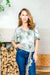 Burst Tie Dye V Neck 1/2 Sleeve T-Shirt Top with Long Tie Front (SK194125) - Wholesale Fashion Couture 