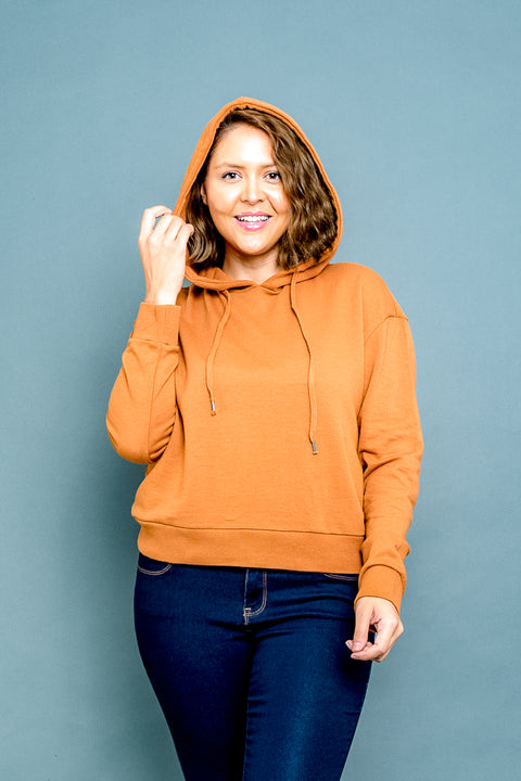 Plus Size Long Sleeve Drawstring Hoodie Sweater (52085006) Y - Wholesale Fashion Couture 