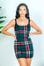 Preppy Green and Red Plaid Sleeveless Mini Dress (8031-3) - Wholesale Fashion Couture 