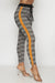 Plaid Pants Elastic on Waist W- Solid Line On The Sides (93816) - Wholesale Fashion Couture 