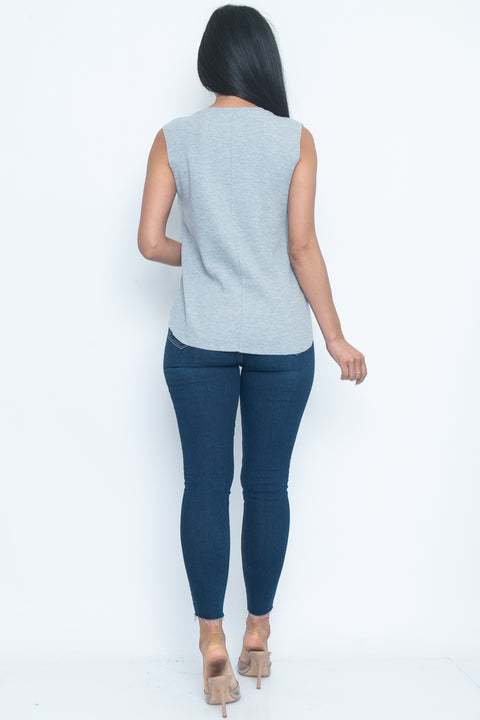 Sleeve Less Top (LVI71796-1) - Wholesale Fashion Couture 