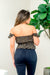 Floral Print Off Shoulder Ruffle Strap Peplum Crop Top (T8182) - Wholesale Fashion Couture 