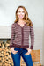 Striped Zip Front Long Sleeve Sweater Knit Cardigan in Mocha Latte (15W037) - Wholesale Fashion Couture 