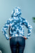 Tie Dyed Long Sleeve Hoodie with Raw Hem in Tide Blue & Pink (AK1167J-001VS) - Wholesale Fashion Couture 