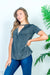 Relaxed Fit Keyhole Crew Neck Short Sleeve Tee with Cutout V Plunge Twist Tied Front (HT8032) - Wholesale Fashion Couture 