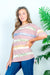 Soft Touch Drop Shoulder Multi Color Paint Stripe Print Short Sleeve Tee (HT10982) - Wholesale Fashion Couture 