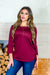 3/4 Sleeve Crew Neck Top with Laced Sides and Dolphin Hem (FK171202) - Wholesale Fashion Couture 
