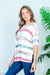 Soft Touch Drop Shoulder Multi Color Paint Stripe Print Short Sleeve Tee (HT10982) - Wholesale Fashion Couture 