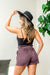 Corduroy Paperbag Waist Mini Shorts with Slant Pockets (BP02342) - Wholesale Fashion Couture 