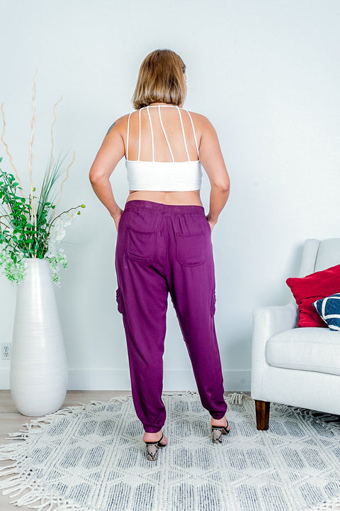 Plus Size Luxe Jogger Pants with Cargo Pockets and Zip Fly (TS38841) - Wholesale Fashion Couture 