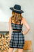 2 PC Set - Sweater Knit Houndstooth Plaid Crop Top and Mini Skirt (5RAD15336-2PC) Y - Wholesale Fashion Couture 
