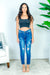 Distressed Denim Skinny Jeans with Whiskering in Dark Blue (J3001) - Wholesale Fashion Couture 