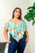 Plus Size Dual Layered Top with Asymmetrical Floral Print Mesh Drape and Slimming Black Contrast Tank with Necklace (ZA4167MIX) - Wholesale Fashion Couture 
