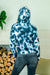 Tie Dyed Long Sleeve Hoodie with Raw Hem in Tide Blue & Pink* (AK1167J-001VS) - Wholesale Fashion Couture 