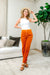 Corduroy Zip Front Straight Leg Pants in Marmalade (IBP4385) - Wholesale Fashion Couture 