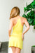 Spaghetti Strap Surplice V Neck Mini Dress with Asymmetrical Hem in Lime (DD6311F0) - Wholesale Fashion Couture 
